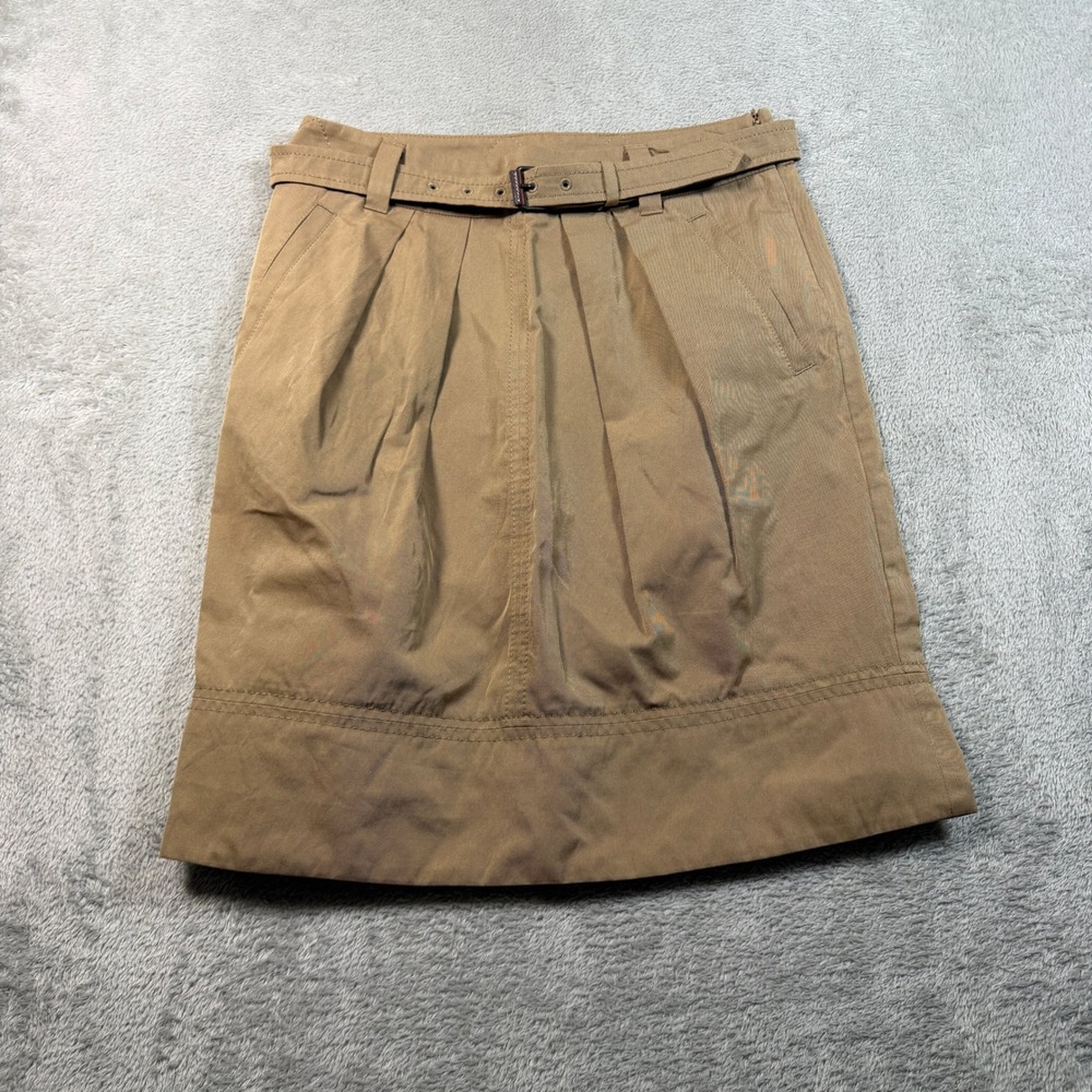 Weekend Max Mara Skirt Women 4 Brown Belted Pleated Knee Length